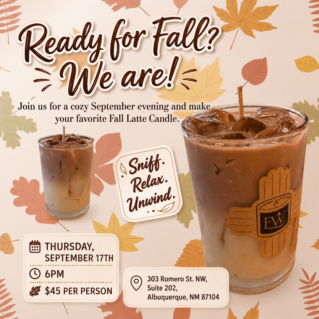 Latte's and Candles - Thursday, September 17th @6pm