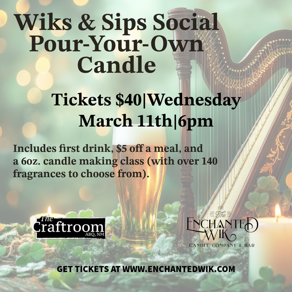 Wiks & Sips Social at Craftroom - Wednesday, March 11th at 6pm
