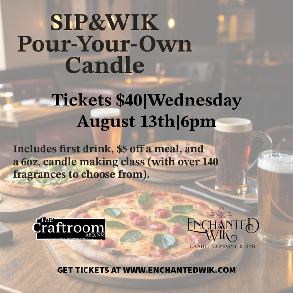 SIP & WIK Make-Your-Own Candle - The Craftroom - Wednesday, August 13th at 6PM