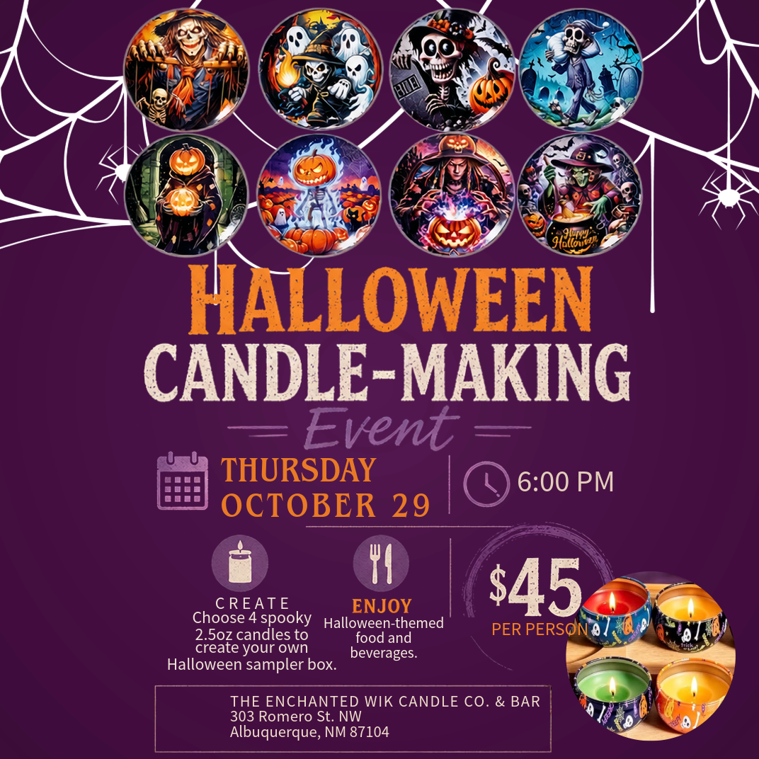 Halloween Candle Making - Create a 4-pack - Thursday, October 29th @6pm